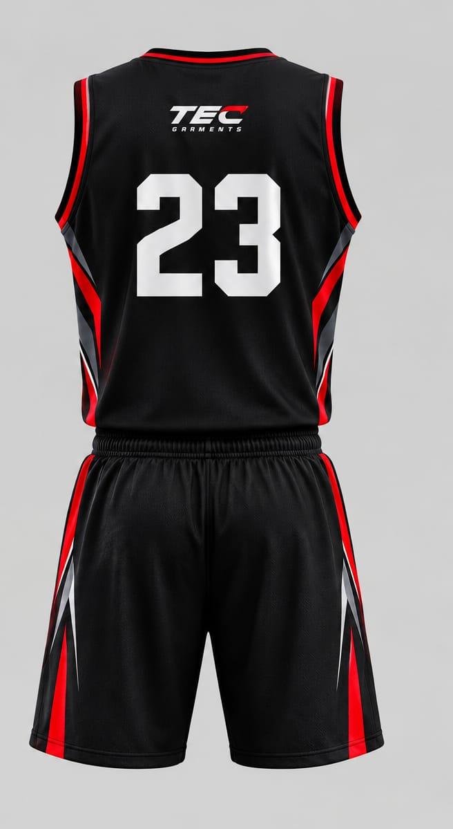 Custom performance Basketball jersey — View back